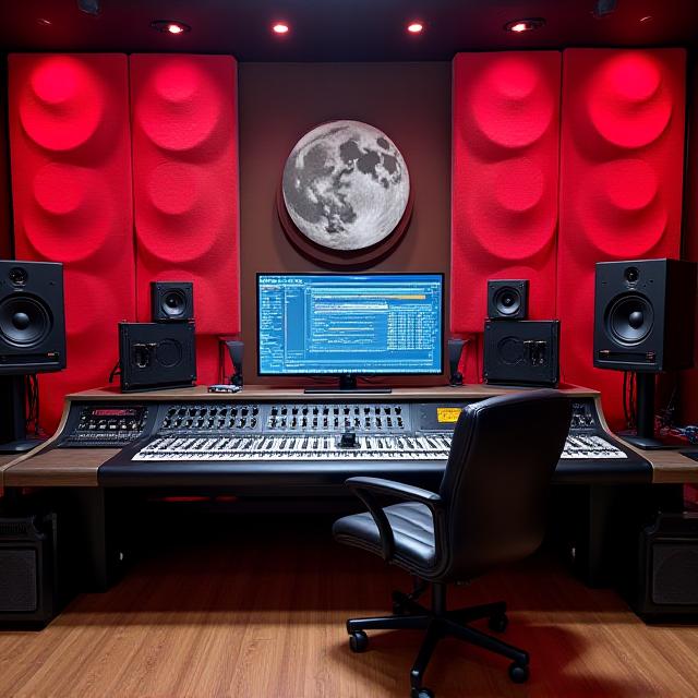 Interior of a soundscape design studio